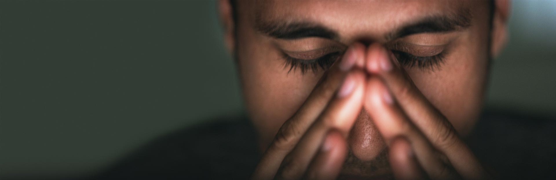 Man thinking and depressed