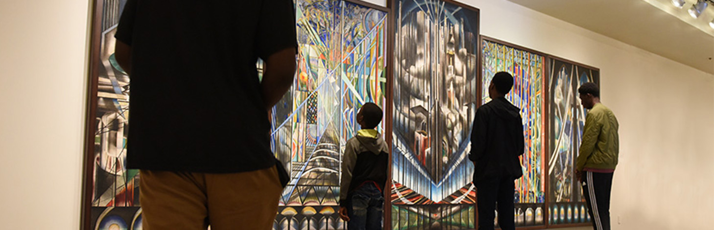 High school students in a museum.
