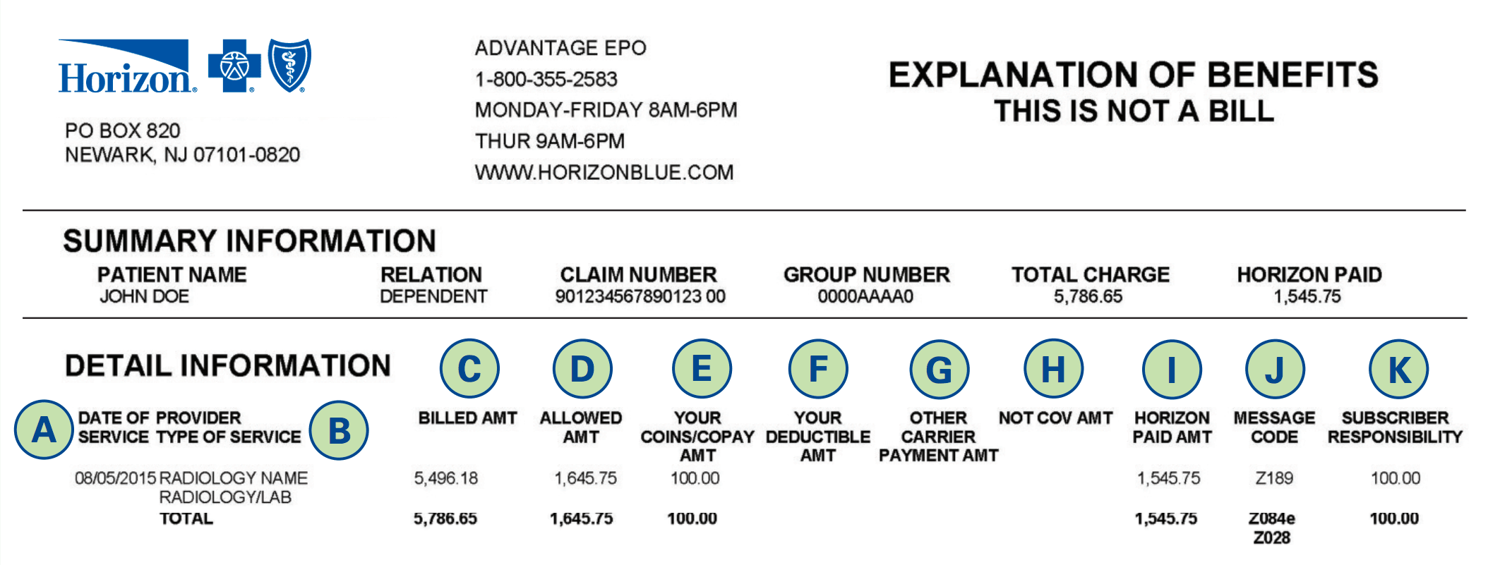 Explanation of Benefits - Local 863